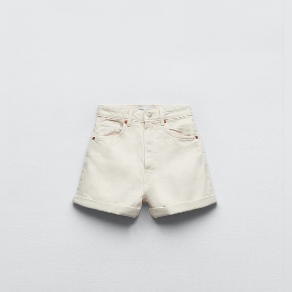 Zara Mom High Rise Jean Shorts
